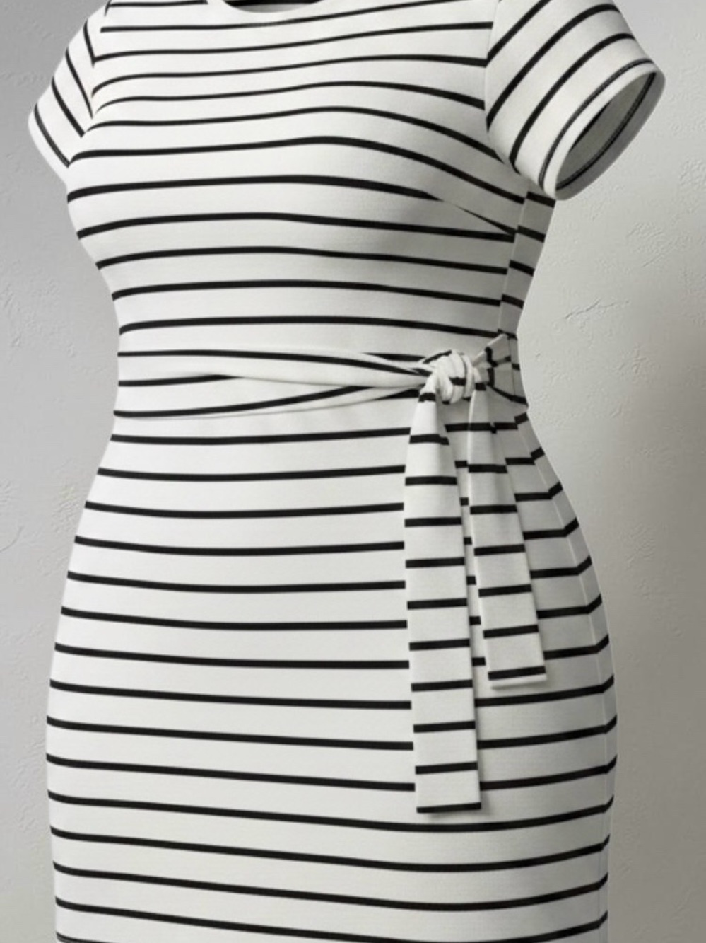 Terra & Sky Plus Size 3X 24W 26W Front Twist Knit Dress Papyrus Beige Stripe NWT